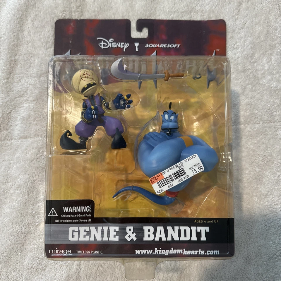 Disney Squaresoft Kingdom Hearts Figure Aladdin Genie & Bandit MOC Mirage 2002