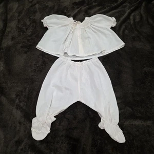 Vintage Feltman Brothers gesmoktes besticktes Baby hellrosa Unterteil Kleid Set Stoff - Bild 1 von 18