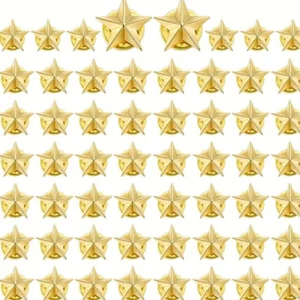 Gold Star Badge Lapel / Hat / Cap Pins. 12 Pcs. DIY Hat and Cap Decorations - Picture 1 of 4