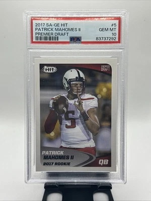 2017 SA-GE HIT PREMIER DRAFT #5 PATRICK MAHOMES II PSA 10 - Image 1 of 2
