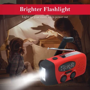 Emergency Hand Crank Radio with LED Flashlight for Emergency, AM/FM NOAA Port... - Picture 1 of 12