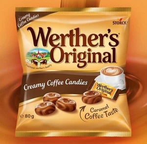 WERTHER'S ORIGINAL CREAMY COFFEE CANDIES 80g CARAMEL BUTTER COFFEE FLAVOR - Picture 1 of 9