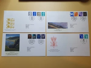 Inglaterra Escocia Gales Irlanda del Norte 1999 conjunto de 4 FDCS REGIONALES #3343 - Imagen 1 de 1