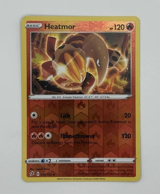 Heatmor Reverse Holo SWSH02: Rebel Clash #034/192 Pokemon TCG NM - Image 1 of 2