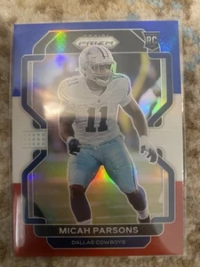 Micah Parsons Rookie Red White And Blue Parallel 2021 Panini Prizm Dallas Cowboy - Picture 1 of 2