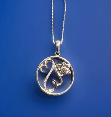Jane Seymour Corazones Abiertos SS FAMILIA PAW PRINT CÍRCULO Collar de Diamantes 🐾 KAY 🐾 Foto 1 de 4