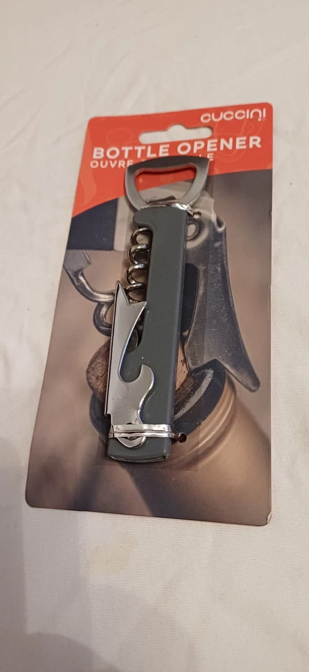 Cuccini Grey Bottle Opener & Corkscrew BNIP Made In Italy - Image 1 of 1