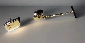 One 14k Yellow Gold Tietack With Ruby Stud SALE š„šš„ - Picture 1 of 2