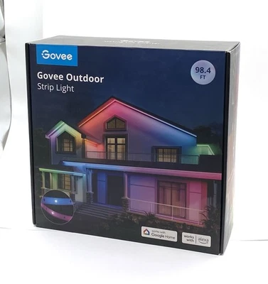 98.4ft Smart Outdoor LED Strip Lights RGBIC IP65 Alexa Compatible - Image 1 of 3