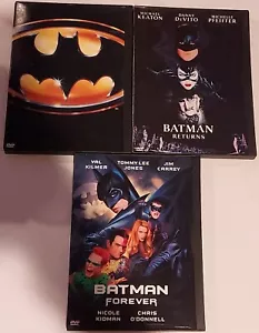 BATMAN/Returns/Forever DVD Tim Burton Michael Keaton DC Comic Books Action RARE - Picture 1 of 8