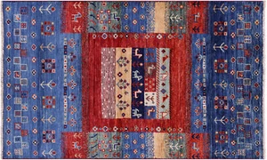 Gabbeh Tribal Hand-Knotted Wool Rug 2' 8" X 4' 4" - Q20549 - Picture 1 of 7