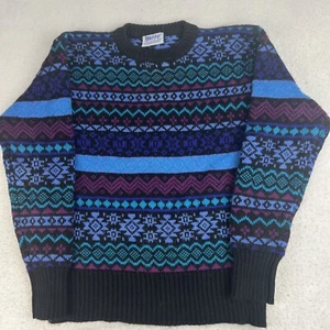 Vintage Meister Wool Sweater Women’s Small Knit Nordic Ski Abstract Stripes Snow - Picture 1 of 8