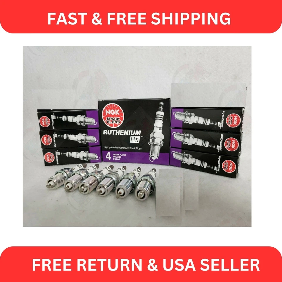 Juego de 6 bujías gasolina RUTHENIUM HX 90495 para Ford Mazda 2006-2024 Foto 1 de 4