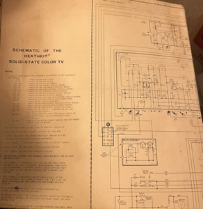 Vintage Heathkit Solid State Color Tv  schematics - Picture 1 of 2