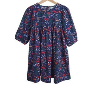 Hanna Andersson Girls Flannel Dress 12 Winter Wonderland Long Sleeve Christmas - Picture 1 of 10
