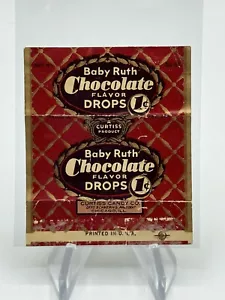Vintage RARO Baby Ruth Gocce Aroma Cioccolato Un Centesimo Involucro/Pubblicità - Foto 1 di 2