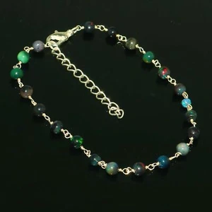 Bracciale in argento sterling 925 100% originale multicolore sfumato opale... - Foto 1 di 8