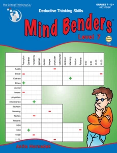 Mind Benders Level 7 Workbook, Deductive Thinking Skills Puzzles (Grades 7+) - Picture 1 of 4