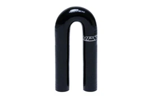 HPS 2" ID Reinforced Silicone 180 Degree U Bend Elbow Coupler Hose Black 51mm - Picture 1 of 4