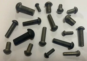 75 No, cabeza de copa, remache de acero sólido, diapositiva X 1"" de largo." - Imagen 1 de 2