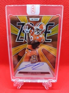 Justyn Ross SSP Gold Prizm In The Zone On Card Auto /10 2022 Spectra Draft Pick - Picture 1 of 3
