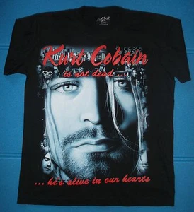 ROOK - KURT COBAIN - IS NOT DEAD...HE'S ALIVE IN OUR HEARTS - T-SHIRT - TG. M - Picture 1 of 1