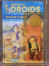 Star Wars Droids Uncle Gundy MOC 1985 Kenner Unpunched With Coin With Case
