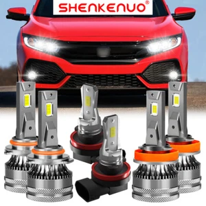 For Honda Civic 2016 2017 2018 2019 2020 LED Headlight Hi/Low Fog Light Bulb V15 - Picture 1 of 16