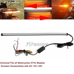 Tira de luz LED ámbar DRL 45 cm luz de freno de flujo secuencial lámpara de señal de giro - Imagen 1 de 12