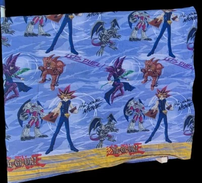 Vintage 1996 Yu-Gi-Oh Twin Flat Sheet 97"x62" Yami Yugi Kazuki Takahshi Franco - Image 1 of 4