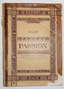 BACH " PASSION" CHORAL & PIANO SCORE - OLD NOVELLO EDITION Published 1948 - Picture 1 of 2