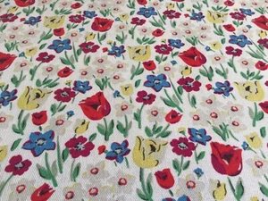 50cm x 25cm W Cath Kidston Paradise Fields Tulip Daffodil cotton Duck new Fabric - Picture 1 of 7
