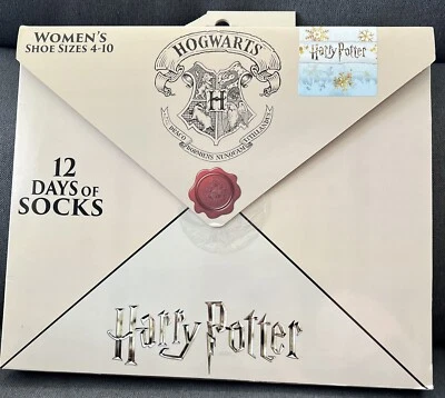 Harry Potter 12 Days of Socks Shoe Size Women’s 4-10 Letter Gift Box Advent New - Image 1 of 4