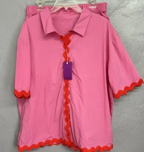 Loveimgs Colección Mujer Pijama Conjunto Pantalones Cortos Botón Cuello Superior Talla XL ¡NUEVO! - Imagen 1 de 15