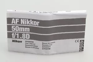 Instrucciones originales Nikon para AF Nikkor 50mm f/1.8D en varios idiomas - Imagen 1 de 2