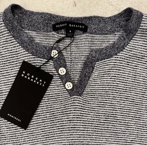 NWT Robert Barakett Men’s Granton Long Sleeve Henley Dusty Navy Sweater SMALL - Picture 1 of 4