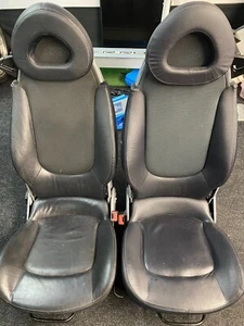 SMART FORTWO 450 BRABUS 452 ROADSTER PAIR OF BLACK LEATHER HEATED SEATS - Picture 1 of 3