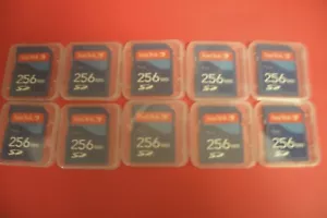 Qty=10 SD CARD SANDISK 256MB With Cases - Picture 1 of 2