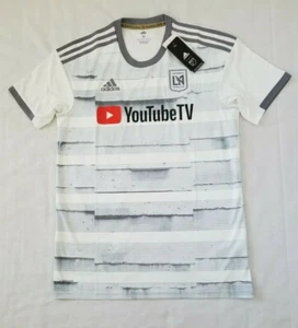 Mens Size M White Grey Adidas Aeroready MLS LAFC Away Soccer Jersey GE5944 - Picture 1 of 2