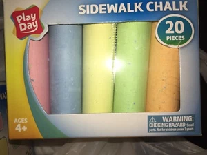 Sidewalk Chalk ๐ ๐ ๐๐๐๐๐๐20 Pieces, 6 colors By Play Day - Picture 1 of 5