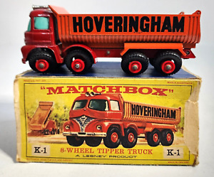 *RARE VINTAGE* 1960's Matchbox King Size K-1  8-Wheel Tipper Truck in Box