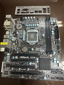 ASRock B75M LGA1155 Intel B75 Micro ATX Motherboard with I/O Shield - Afbeelding 1 van 4