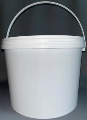 Eimer mit Deckel 5 Liter Kübel Kunststoffeimer Lebensmittelfreigabe Weiß Kübel - Bild 1 von 4