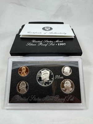 1997 United States Mint Silver Proof Set with Certificate of Authenticity - Image 1 of 3