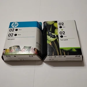 Tinta de impresora HP Twin Pack 02 negra caducada pero sellada en paquete - Imagen 1 de 4