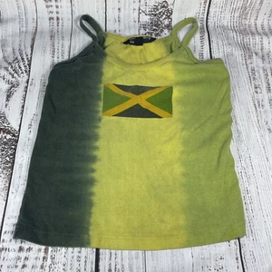 Women’s Medium NYC Jamaica Tank Top Green Yellow Tie Die - Picture 1 of 6