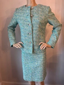 NWT St John Knit size 16 dress & jacket suit Seafoam - Picture 1 of 13
