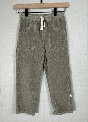 Pantalones de pana Easy Peasy para niños talla 5T algodón orgánico verde con cordón Foto 1 de 4