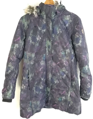 Abrigo Chaqueta Obermeyer Para Mujer 14 Púrpura Floral Ropa de Esquí Termore Exterior Foto 1 de 4