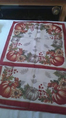 Set 8 tovaglioli da tavola zucca colori autunnali 17 x 17 - Immagine 1 di 3